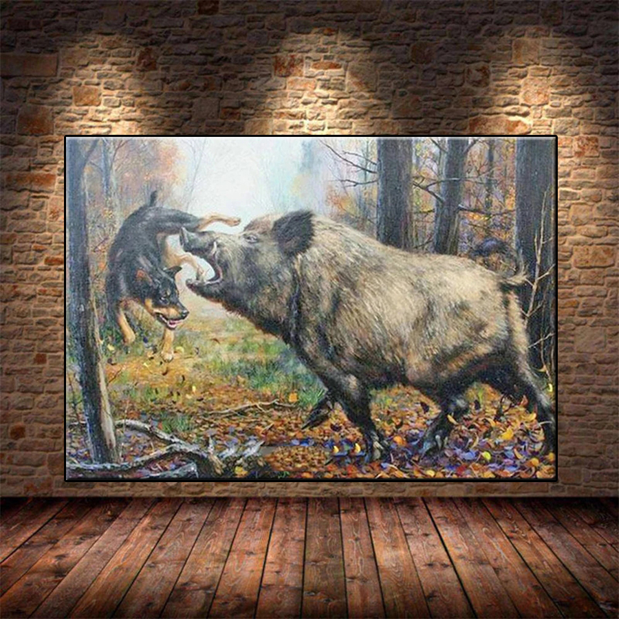 Outdoor Hunting Paintings - Diamond Painting Outdoor Forest Animals Wild