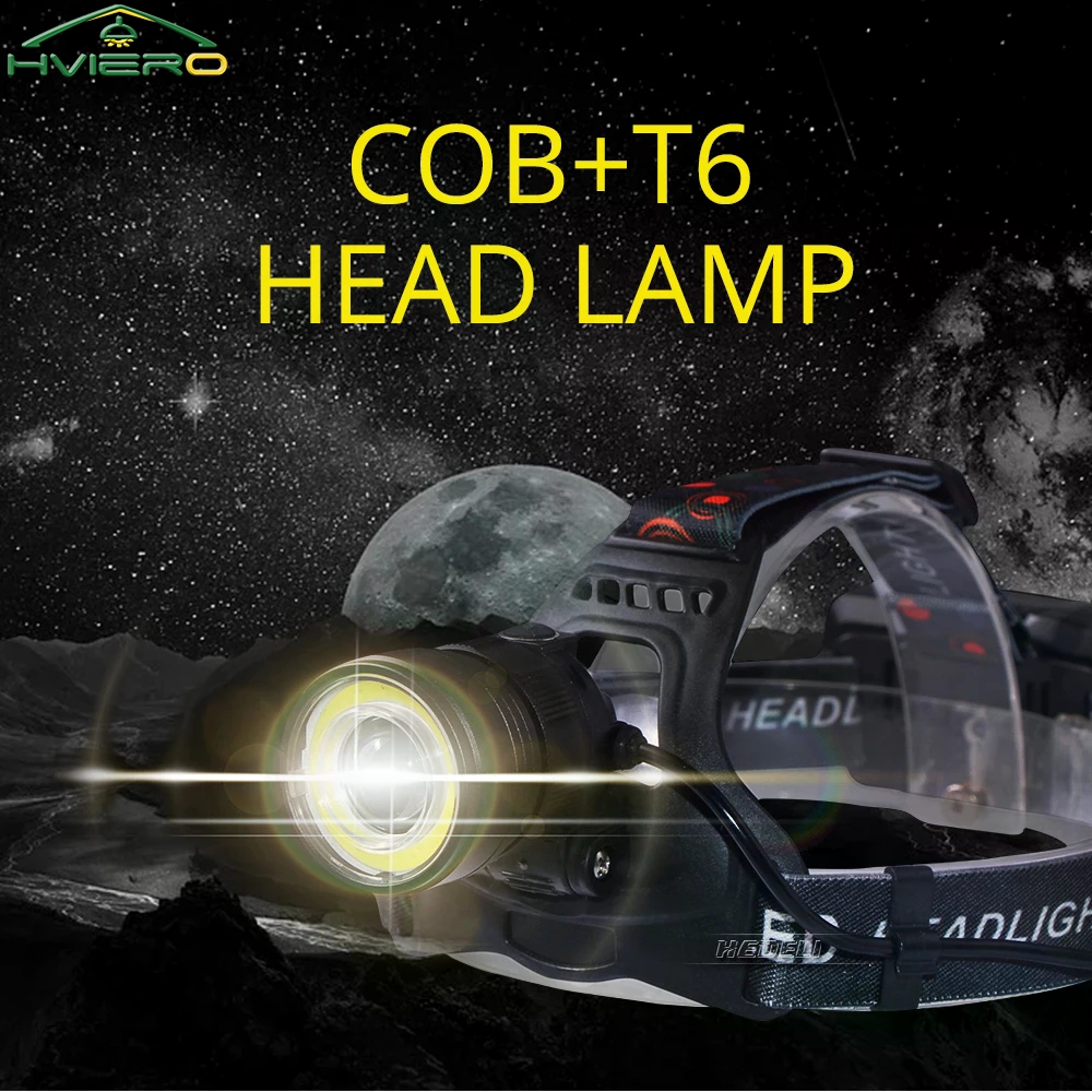Hunting Outdoor Jobs - T6 Cob Torch Flashlight Head Light
