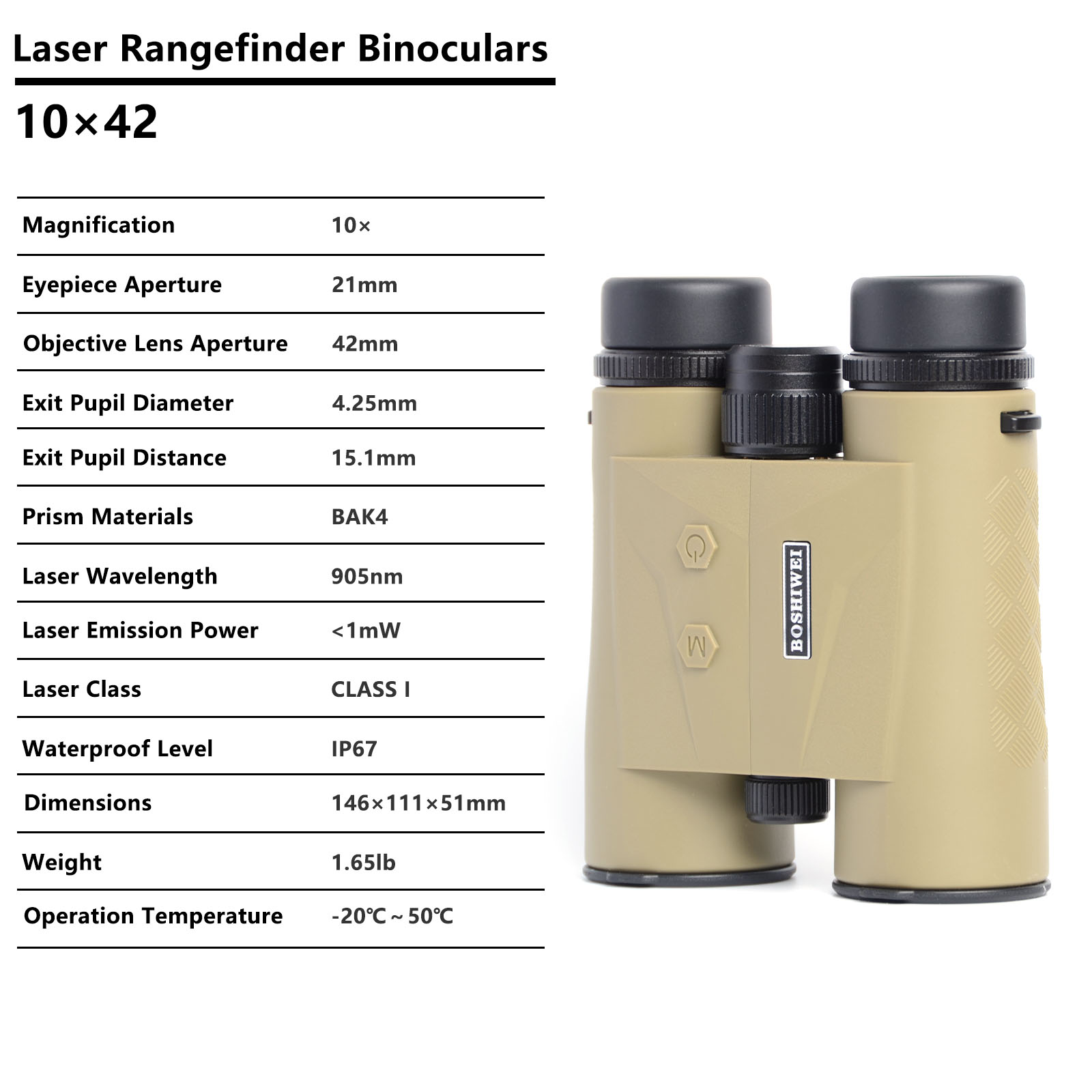 BOSHIWEI 10x42 HD Laser Rangef - Hunting Outdoor Jobs incelemesi ve fiyatı