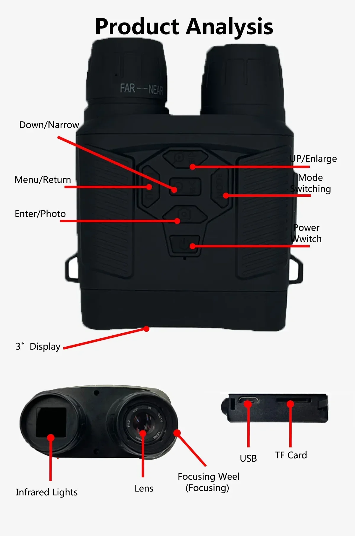 Y6 Binocular Night Vision Infr - Outdoor Hunting Digital Night Vision incelemesi ve fiyatı