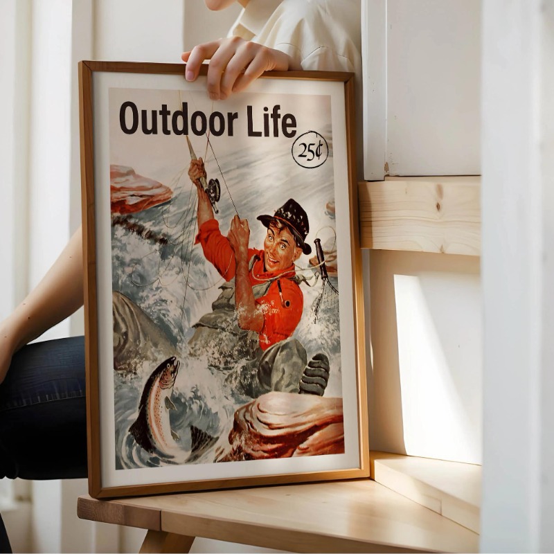 Vintage Fly Fishing Canvas Pri - Outdoor Hunting Paintings incelemesi ve fiyatı