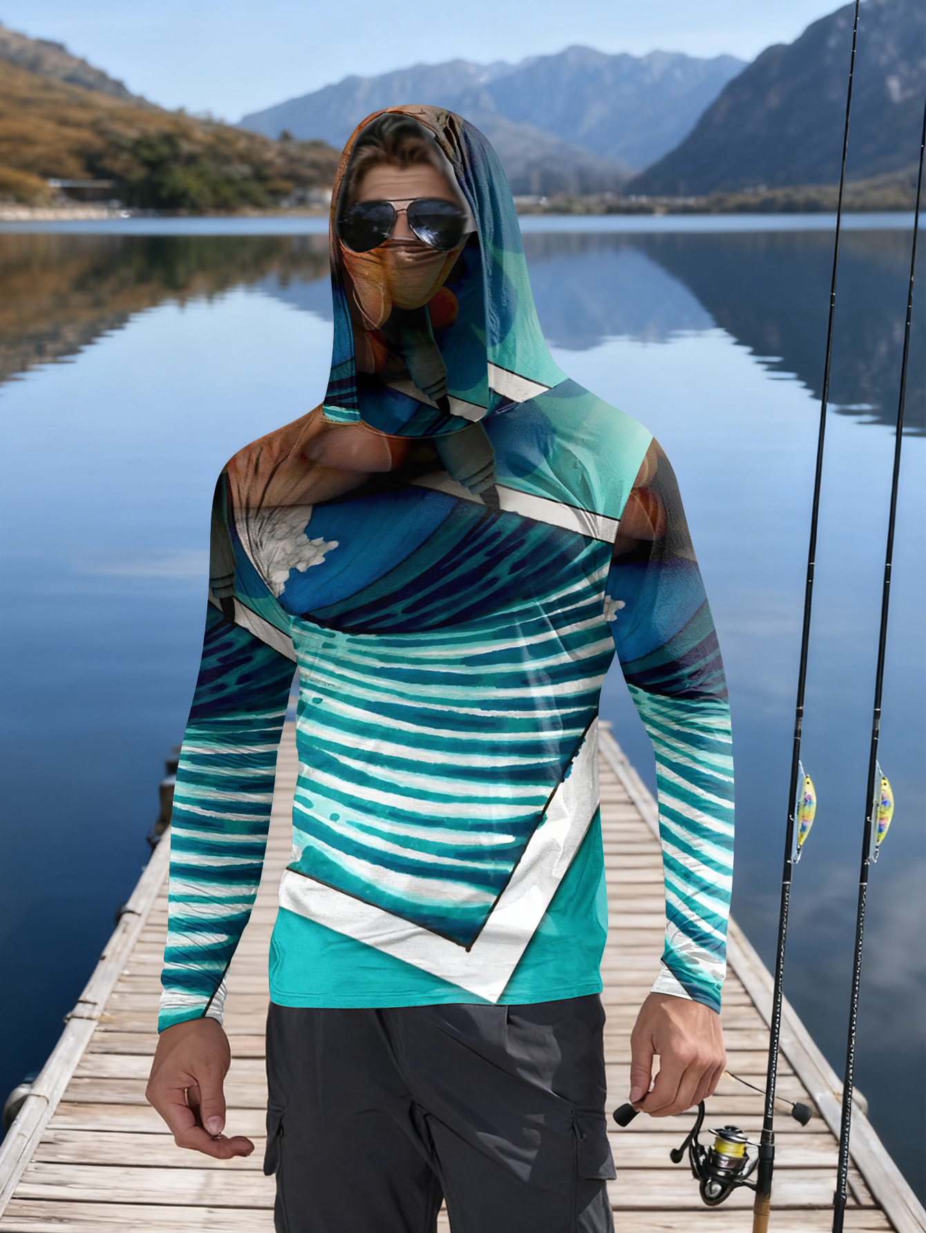 Fishing hooded sweatshirt men' - Hunting Outdoor Shirts incelemesi ve fiyatı