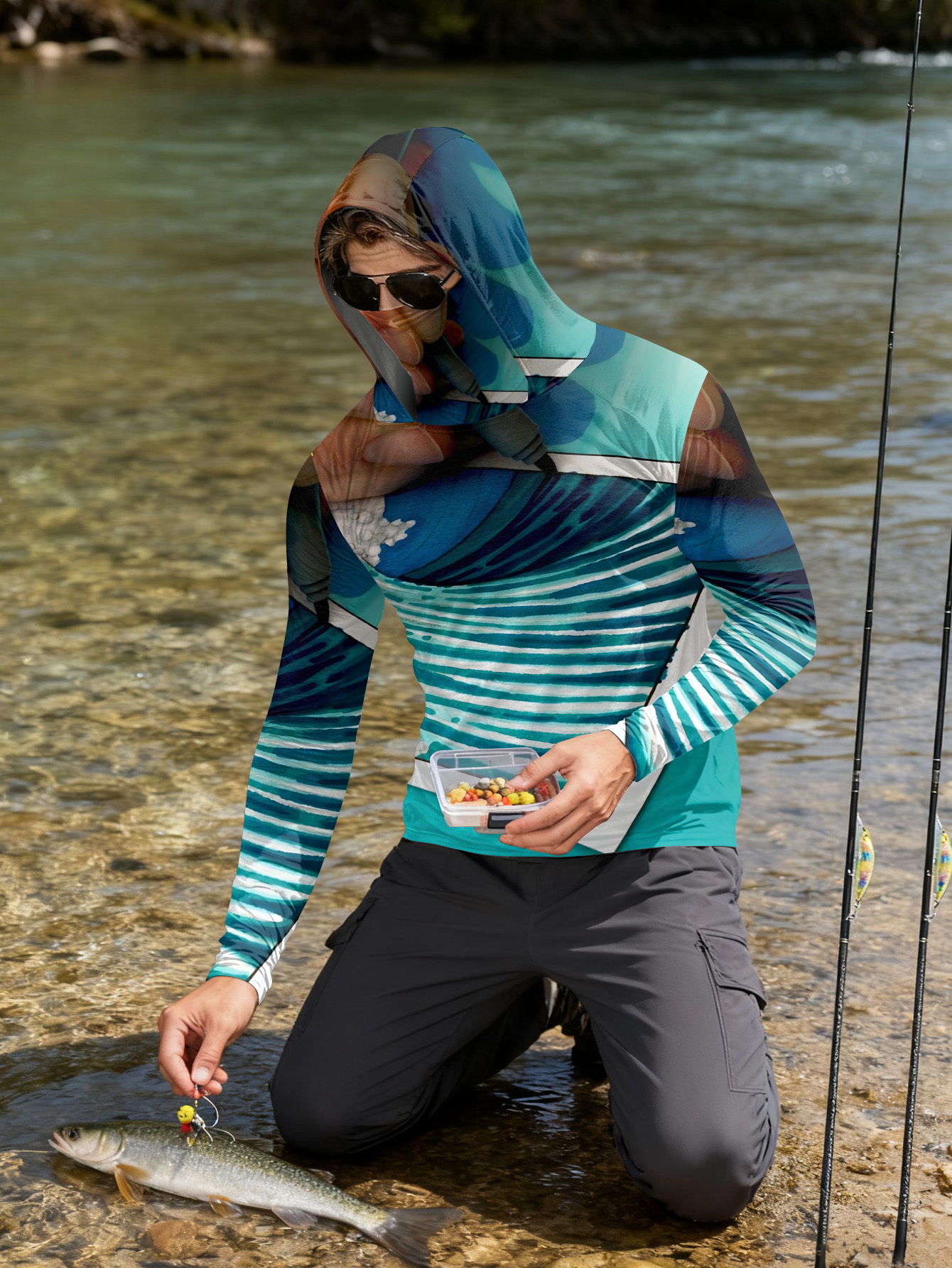 Fishing hooded sweatshirt men' - Hunting Outdoor Shirts incelemesi ve fiyatı