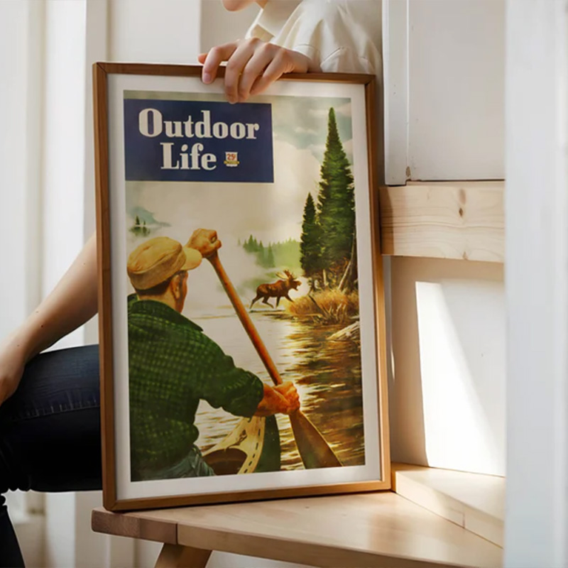 Vintage Colorful Fishing Poste - Outdoor Hunting Paintings incelemesi ve fiyatı